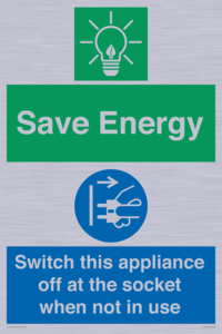 Save Energy, Switch this appliance off at the socket when not in use